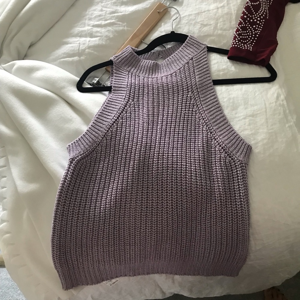 Purple Sweater Crop Top